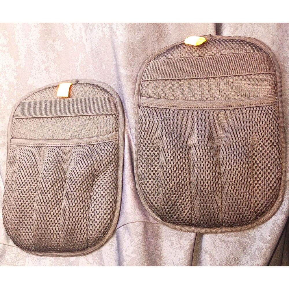 2pc Pet Hair Removal Glove Pads Set Small & Large Gray